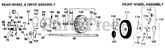 MTD 121-760R000 - MTD Walk-Behind Mower (1991) Rear Wheel &amp; Drive Assembly, Front Wheel Assembly