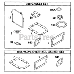 Briggs & Stratton 95902-0122-01 - Briggs & Stratton Vertical Engine Gasket Set