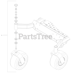 Exmark LZX940EKC606T0 - Exmark 60" Lazer Z X-Series Zero-Turn Mower, Kohler ECV940 (SN: 316000000 - 399999999) (2016) Front Caster and Fork Assembly