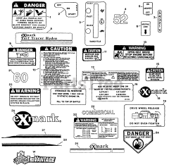 Exmark TTH-20KC - Exmark Turf Tracer Walk-Behind Mower, 20hp Kohler (SN: 090000 - 101999) (1994) Decals