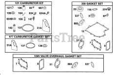 Briggs & Stratton 282707-0116-01 - Briggs & Stratton Vertical Engine Gasket Sets