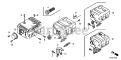 Honda GX200 UT VS17 (GCAHT) - Honda Engine, Made in Thailand (SN: GCAHT-1000001 - GCAHT-9999999) MUFFLER