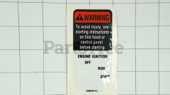 MTD 1900944 Engine Ignition Label