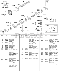 Briggs & Stratton 433447-0116-E2 - Briggs & Stratton Horizontal Engine Rocker Shaft, Camshaft, Valves