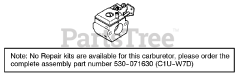 Weed Eater FL - Weed Eater Featherlite String Trimmer, Type 3 Carburetor Assembly (ZAMA C1U-W7D) P/N 530071630
