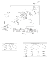 Briggs & Stratton 21B807-0239-E1 - Briggs & Stratton Vertical Engine Cylinder Head, Gasket Set - Engine, Gasket Set - Valve, Intake Manifold, Valves