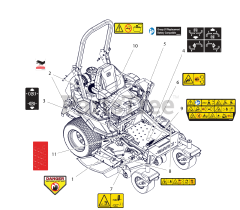 Gravely 991264 (Pro-Turn ZX 60) - Gravely Pro-Turn 60" Zero-Turn Mower, Kawasaki FX (SN: 000101 & Above) Decals - Safety