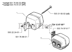 Husqvarna 51 EPA - Husqvarna Chainsaw (1998-06) Muffler