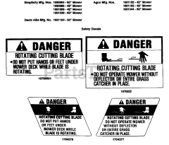 Simplicity 1691167 - Simplicity SunStar 48" Garden Tractor, 20hp Safety Decals