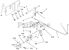 Toro 79271 - Toro 36" Tiller for 260 Series Tractors (SN: 069000001 - 069999999) (1996) Rear Axle Mount Hitch