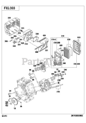 Subaru Robin EH410D23050 (EH41) - Subaru Robin Engine 303 Intake &amp; Exhaust