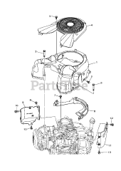 Gravely 08201220 - Gravely MX825v EFI Engine Air Shroud &amp; Starter