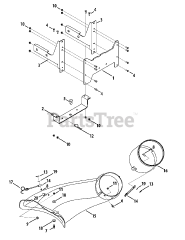 Cub Cadet 19A40003 (19A40003100) - Cub Cadet Twin Rear Bagger att2 Chute &amp; Mounting 42 Inch  (XT3 &amp; 2000 Series, 40012 Stamped Deck)