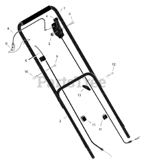 Scotts 22615x8C - Scotts 22" Walk-Behind Mower (2001) Handle Assembly
