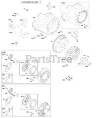 Briggs & Stratton 205437-0169-E1 - Briggs & Stratton Horizontal Engine Blower Housing/Shrouds, Flywheel, Rewind Starter
