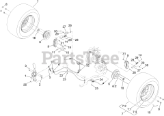 Toro 74925 TE (6000) - Toro 152cm Z Master Zero-Turn Mower, Side-Discharge Deck (SN: 313000001 - 313999999) (2013) REAR WHEEL AND PARK BRAKE ASSEMBLY