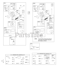 Briggs & Stratton 215802-0118-E9 - Briggs & Stratton Vertical Engine Carburetor, Kit - Carburetor Overhaul