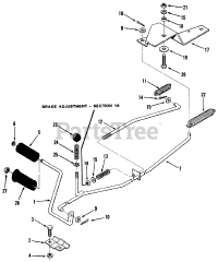 Toro B3-08B391 (108-3) - Toro Rear-Engine Riding Mower (1987) Clutch, Brake Linkage