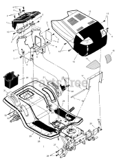 Scotts 46104x8B - Scotts 46" Garden Tractor (2000) Hood And Dash