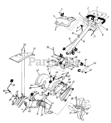 MTD 1629774 (216-410-352) - MTD Tiller (1996) (Walmart) Handle And Tine Assembly
