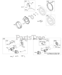 Briggs & Stratton 19F432-1101-E1 - Briggs & Stratton Horizontal Engine ELECTRIC STARTER, FLYWHEEL, ARMATURE