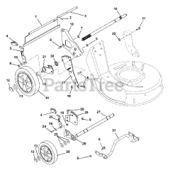 Ariens 911534 (LM 21 SW) - Ariens 21" Self-Propelled Walk-Behind Mower, 6hp Kawasaki (SN: 001009 & Above)