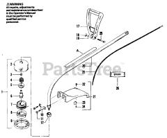 Weed Eater YP 110 - Weed Eater String Trimmer CUTTING HEAD &amp; DRIVE SHAFT