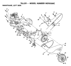 Weed Eater WE RX500 C - Weed Eater Tiller MAINFRAME-LEFT SIDE