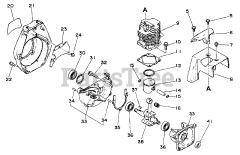 Echo SRM-2000 - Echo String Trimmer Engine, Crankcase, Fan Housing, Cover