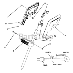 Toro 51445 - Toro 14" String Trimmer, Electric (SN: 059000001 - 059999999) (1995) Handle Assembly