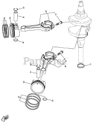 Gravely 08201321 - Gravely MX800v Yamaha Replacement Engine Crankshaft &amp; Piston