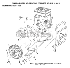 Poulan Pro PP RT55 C - Poulan Pro Tiller (1998) MAINFRAME, RIGHT