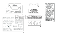Scag SCZII72V-38FX-EFI - Scag Cheetah II 72" Zero-Turn Mower, 38hp Kawasaki (SN: S8500000 - S8599999) (Rev 01) REPLACEMENT DECALS AND INFORMATION PLATES 2