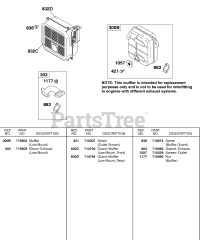 Briggs & Stratton 138437-0140-E1 - Briggs & Stratton Horizontal Engine Exhaust System (Low Mount)