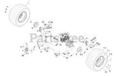 Exmark LZS801KA524 - Exmark 52" Lazer Z S-Series Zero-Turn Mower, Kawasaki FX801V (SN: 313000000 - 313999999) (2013) Rear Wheel and Park Brake Assembly