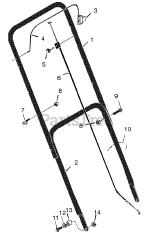 Murray 20101x92A - Murray 20" Walk-Behind Mower (1997) Handle Assembly
