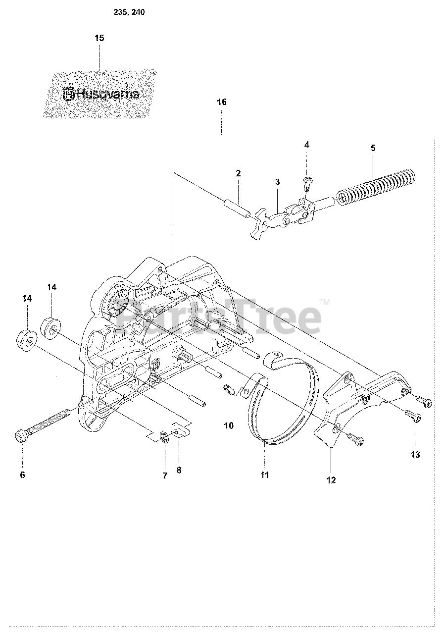 Husqvarna 240 Husqvarna Chainsaw (200801) Chainbrake Parts Lookup