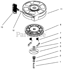Lawn-Boy 10305 - Lawn-Boy Silver Series Walk-Behind Mower (SN: 006900001 - 006999999) (1996) RECOIL STARTER ASSEMBLY 590702