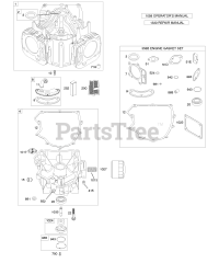 Briggs & Stratton 403677-0343-E1 - Briggs & Stratton Vertical Engine Cylinder, Engine Sump, Gasket Set - Engine