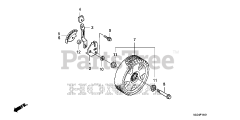 Honda HRR216 K6 VXAA (MZCG) - Honda 21" Walk-Behind Mower, Made in USA (SN: MZCG-8000001 - MZCG-8199999) FRONT WHEEL (2)