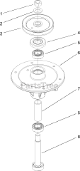 Toro 30499 - Toro 52" Walk-Behind Mower, Floating Deck, Split Lever, Hydro Drive (SN: 280001001 - 280001100) (2008) SPINDLE ASSEMBLY NO. 110-0728