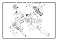 Echo CPLB-58V VN (107188034) - Echo Handheld Blower, 58V Battery, Revision 12 (2023-02)
