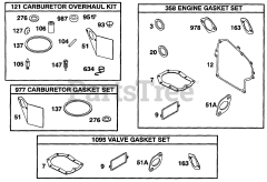 Briggs & Stratton 19A412-0076-01 - Briggs & Stratton Horizontal Engine Kits/Gasket Set