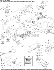 Kohler CH740-0077 - Kohler Command PRO Engine, Basic Version, 25hp, 725cc Fuel System Group 8-24-354 CH18-750