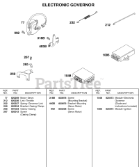 Briggs & Stratton 587447-0205-E2 - Briggs & Stratton Horizontal Engine Servo, Modules, Spring, Link