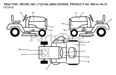 Jonsered LT 2218 A (960410035-00) - Jonsered Lawn Tractor (2007-03)
