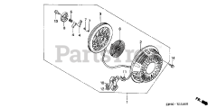 Honda GX270 QXC9/A (GCAB) - Honda Engine, Made in Japan (SN: GCAB-2000001 - GCAB-9999999) RECOIL STARTER