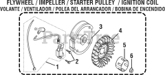 PowerStroke PS 903500 A - PowerStroke 3500 Watt Generator General Assembly - Flywheel/Impeller/Starter Pulley/Ignition Coil