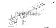 Honda F220 K1 AT2 (FAAJ) - Honda 21" Tiller, Made in Japan (SN: FAAJ-3800001 - FAAJ-3809999) PISTON + CONNECTING ROD