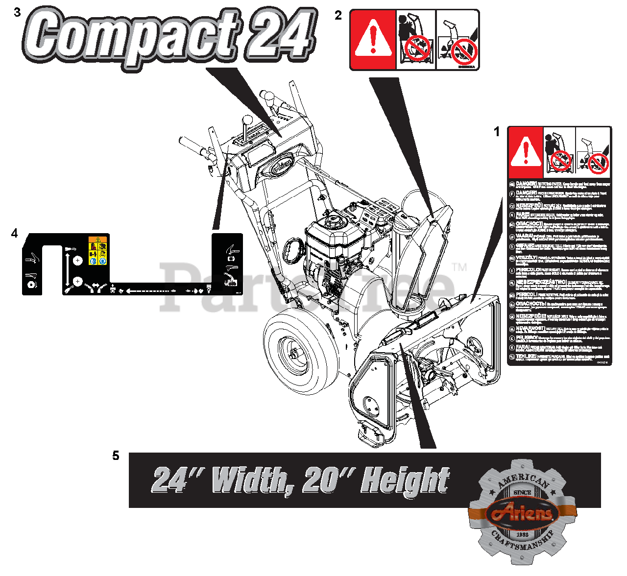 Ariens 920014 Ariens Compact 24" Snow Blower, Briggs & Stratton (SN